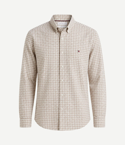 Flanel overhemd ruit beige