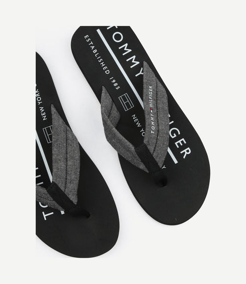 Flip flops chambray zwart