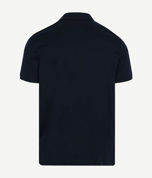 Half-zip polo interlock donkerblauw