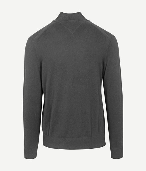 Tommy Hilfiger halve rits trui antraciet | Regular-fit