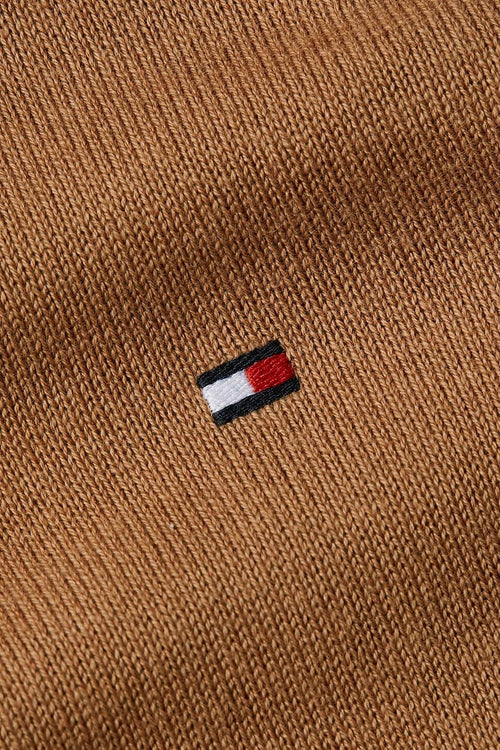 Tommy Hilfiger halve rits trui camel | Regular-fit