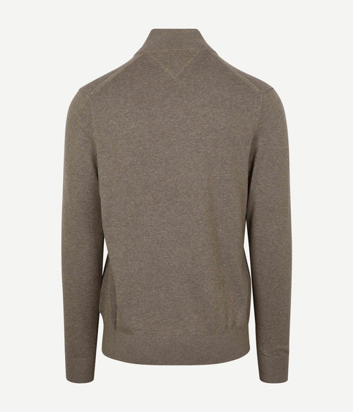 Tommy Hilfiger halve rits trui camel | Regular-fit