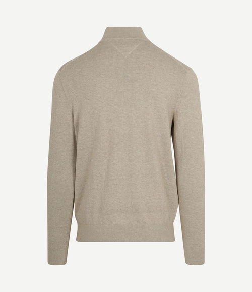 halve rits trui essential greige