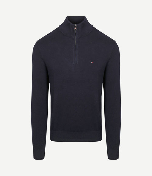 halve rits trui donkerblauw