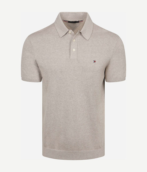 Knitted polo beige