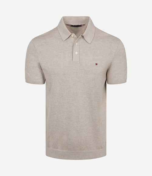 Knitted polo beige
