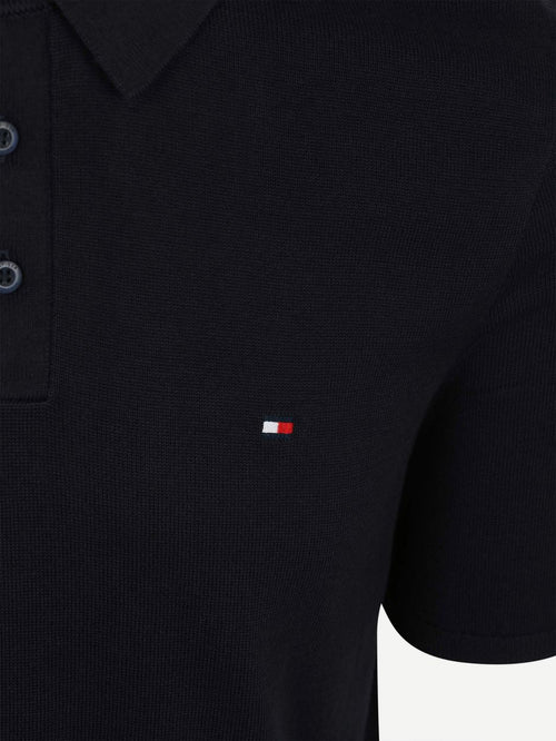 Knitted polo donkerblauw