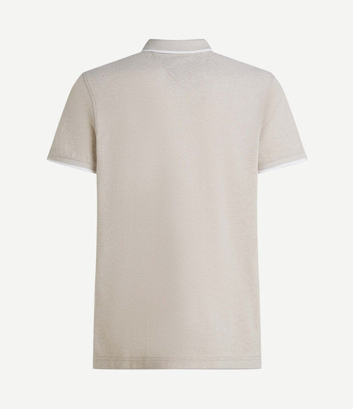 Linen piqué poloshirt beige