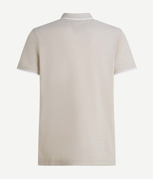 Linen piqué poloshirt beige