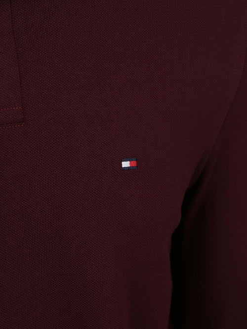 Tommy Hilfiger longsleeve polo bordeaux | Slim-fit