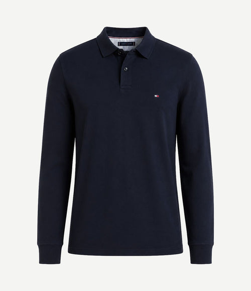 Longsleeve polo donkerblauw