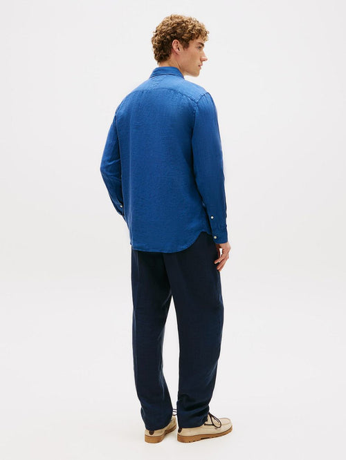 Overhemd linnen indigo