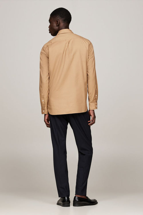 Overhemd brushed beige