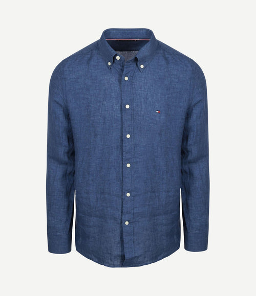 Overhemd linnen indigo