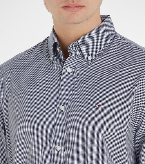 Tommy Hilfiger overhemd ruiten donkerblauw | Regular-fit
