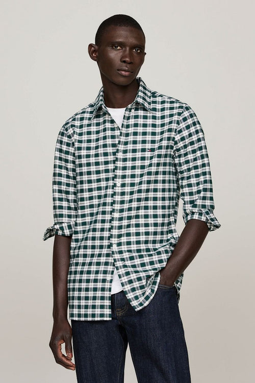 Tommy Hilfiger Oxford overhemd ruit groen | Regular-fit