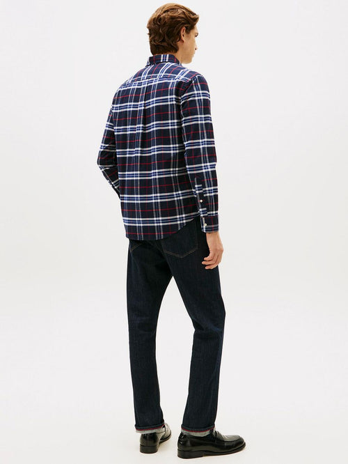 Tommy Hilfiger Oxford overhemd ruit donkerblauw | Regular-fit