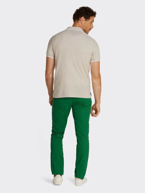 Linen piqué poloshirt beige