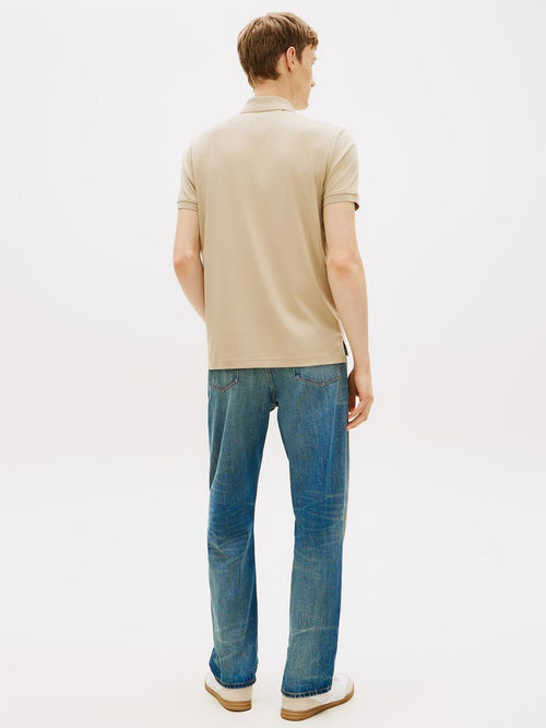 Half-zip polo interlock beige