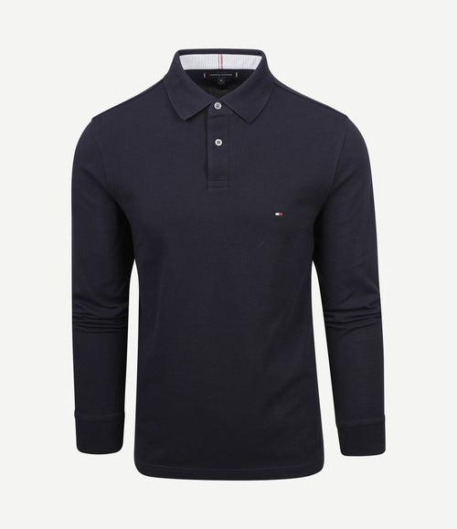 Poloshirt long sleeve donkerblauw
