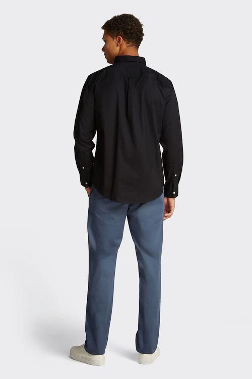 Poplin overhemd flex zwart