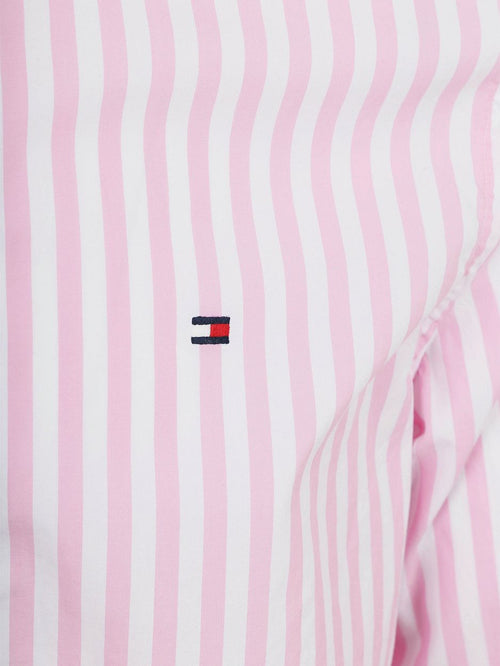 Poplin overhemd streep roze