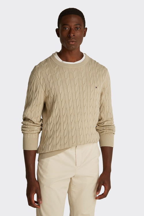 Tommy Hilfiger pullover cable beige | Regular-fit