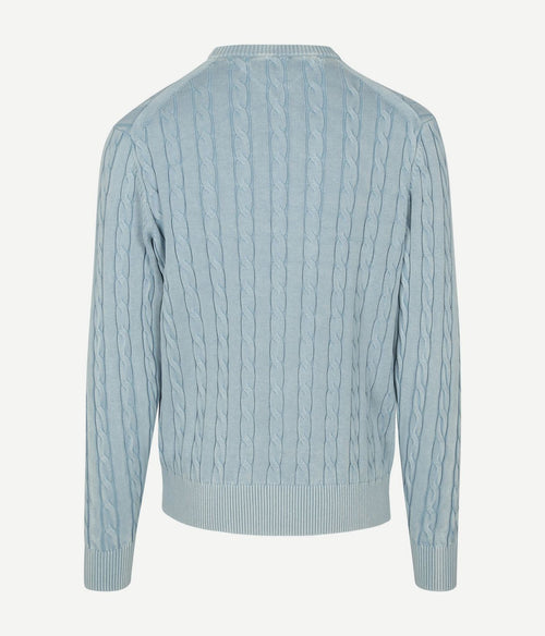 Tommy Hilfiger pullover cable lichtblauw | Regular-fit