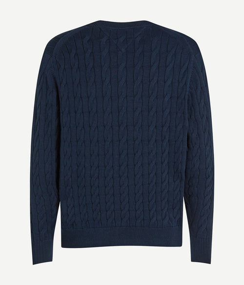 Tommy Hilfiger pullover cable donkerblauw | Regular-fit
