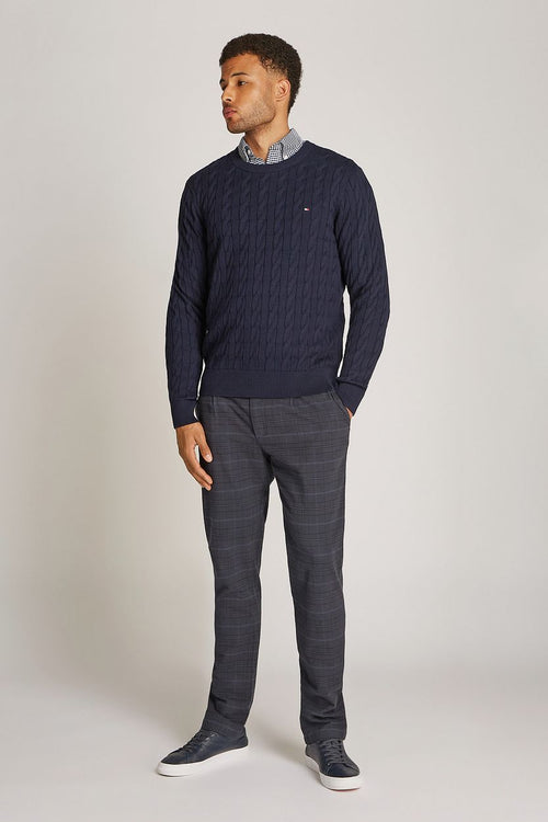 Tommy Hilfiger pullover cable donkerblauw | Regular-fit