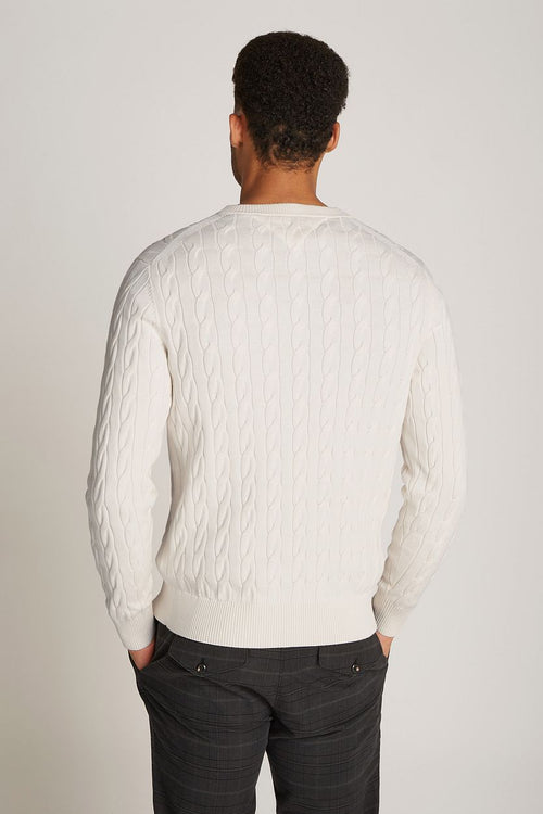 Tommy Hilfiger pullover cable off white | Regular-fit