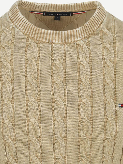 Tommy Hilfiger pullover cable sandalwood | Regular-fit