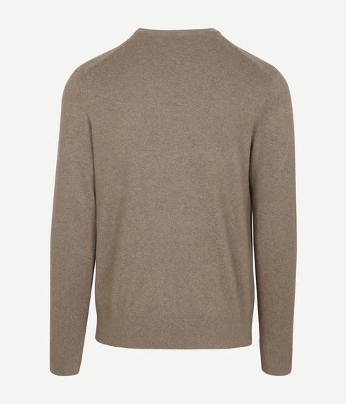 Tommy Hilfiger pullover cotton kashmir taupe | Regular-fit