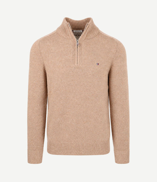 Pullover halfzip lambswool safari canvas heather