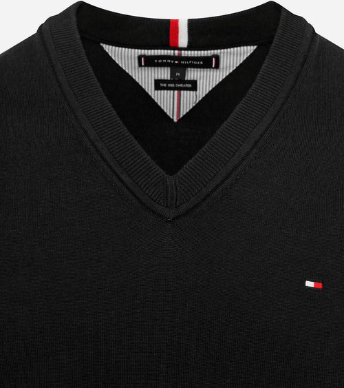 Tommy Hilfiger pullover v-hals zwart | Regular-fit