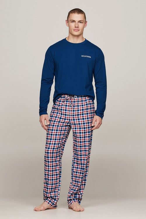 Tommy Hilfiger pyjama set ruit donkerblauw