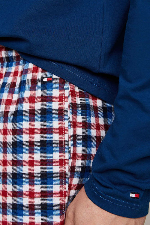 Tommy Hilfiger pyjama set ruit donkerblauw