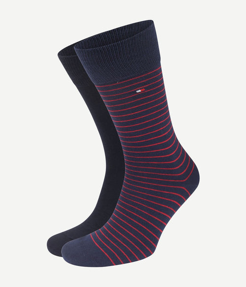 Tommy Hilfiger sokken 2 paar donkerblauw streep