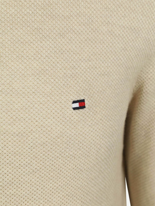 Tommy Hilfiger structure trui beige | Regular-fit
