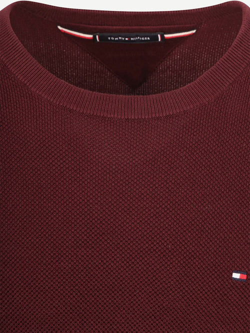 Tommy Hilfiger structure trui bordeaux | Regular-fit