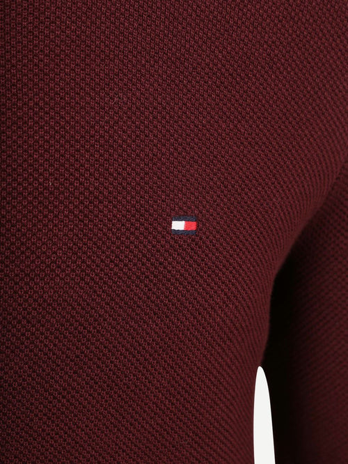 Tommy Hilfiger structure trui bordeaux | Regular-fit