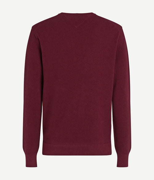 Tommy Hilfiger structure trui bordeaux rood | Regular-fit