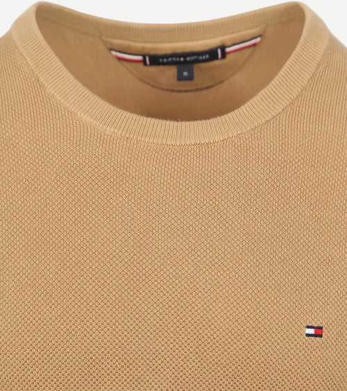 Tommy Hilfiger structure trui bruin | Regular-fit