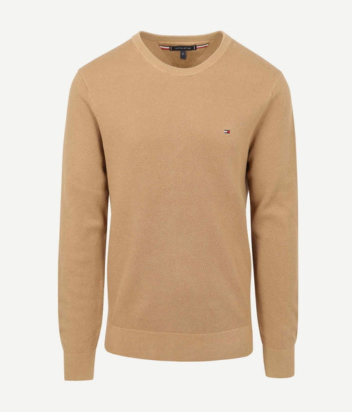 Tommy Hilfiger structure trui bruin | Regular-fit