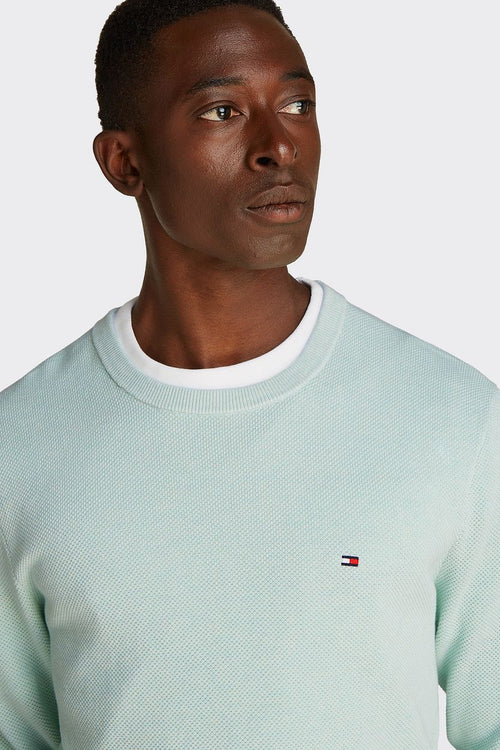 Tommy Hilfiger structure trui mintgroen | Regular-fit