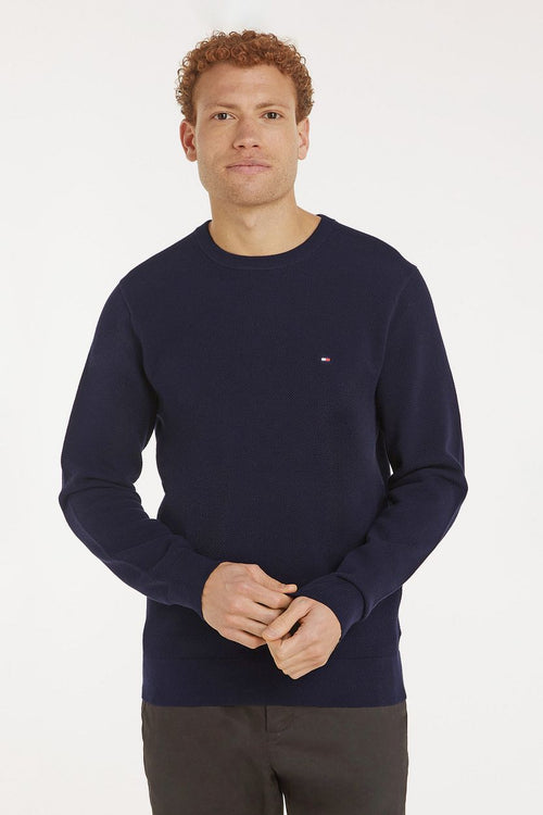Tommy Hilfiger sweater essential structure donkerblauw | Regular-fit