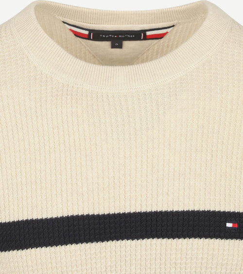 Tommy Hilfiger sweater ink stripes beige | Regular-fit
