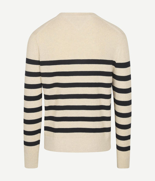 Tommy Hilfiger sweater ink stripes beige | Regular-fit