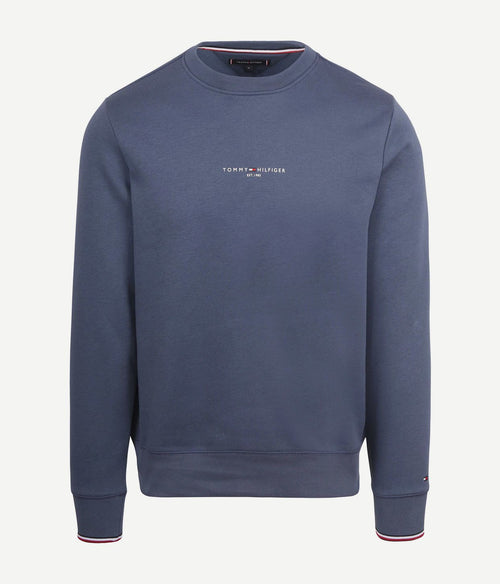 Tommy Hilfiger sweater logo tipped donkerblauw | Regular-fit