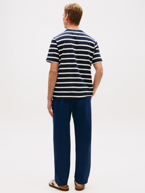 T-shirt streep donkerblauw